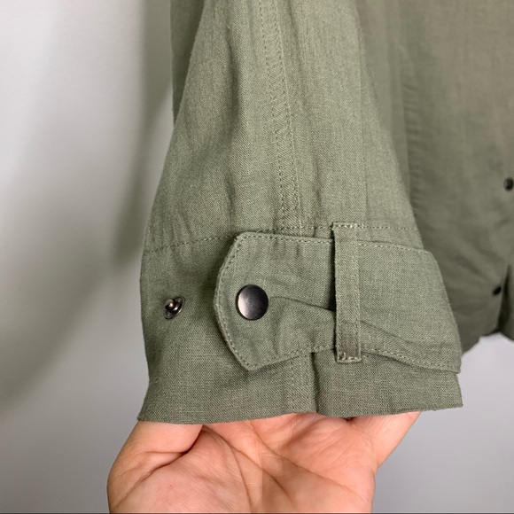 Rails Women’s Snap Front “Nadia” Sage Green Long Jacket Trench Size M Mint! - Picture 5 of 9